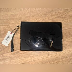 Ted Baker Black Patent Leather Wristlet
